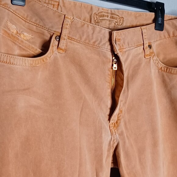 Robin's Jean Pants Mens 36 Apricot Velvet Slim Straight Casual HipHop Streetwear - Picture 7 of 14